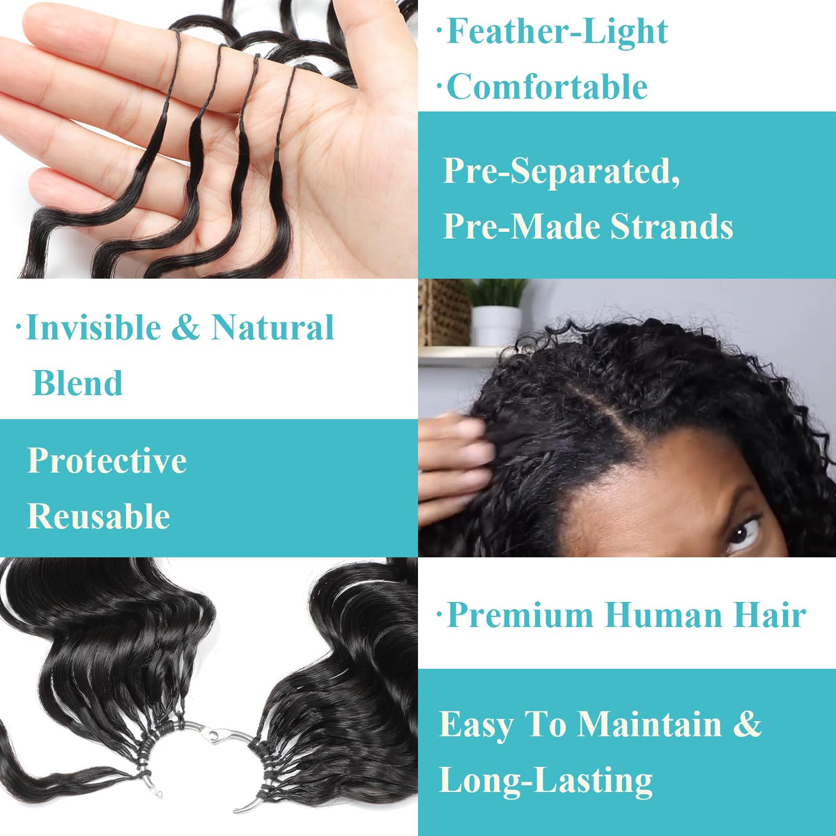 Burmese Deep Wave Feather Crochet Human Hair