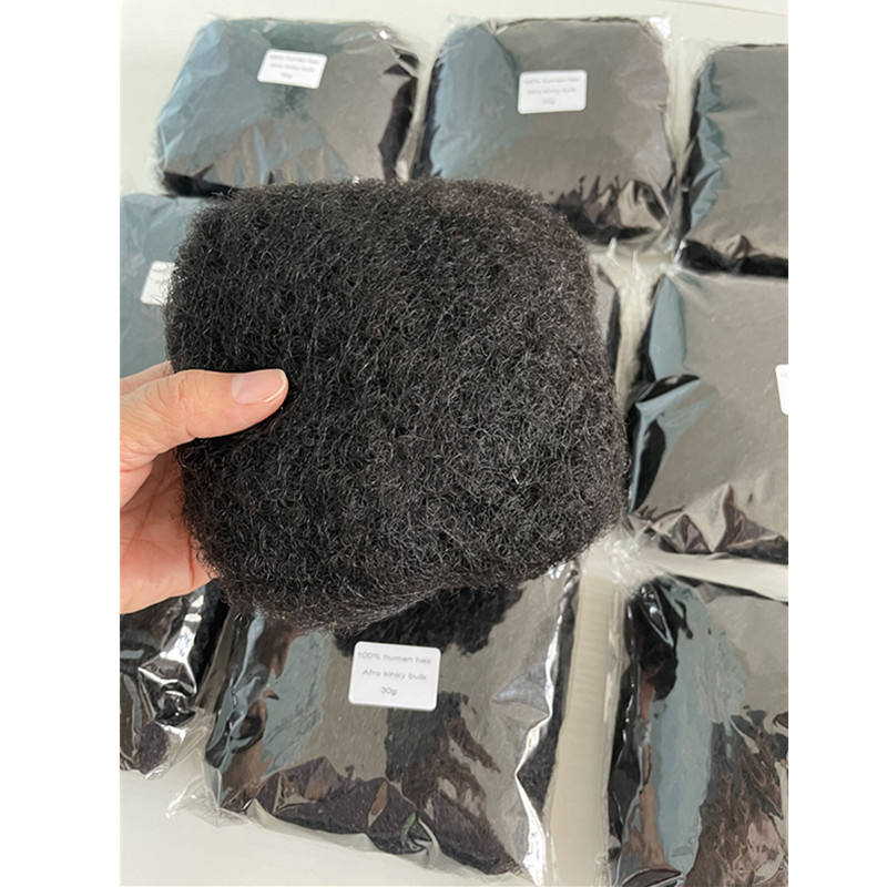 Afro Kinky Curly Human Hair 30 gams Natural Black For Dreadlocks and Twist