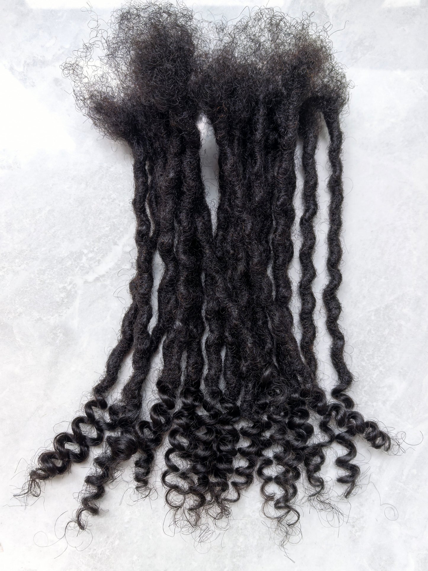 Human Hair Handmade Small 0.6cm Goddess Locs 20 Stands Per Bundle