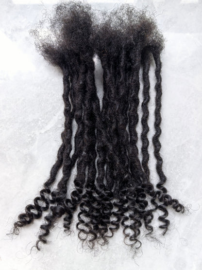 Human Hair Handmade Small 0.6cm Goddess Locs 20 Stands Per Bundle