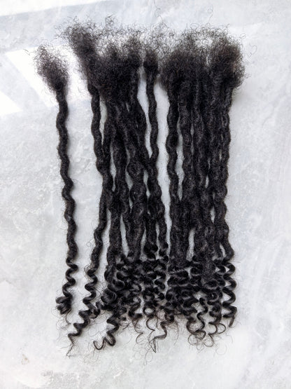 Human Hair Handmade Small 0.6cm Goddess Locs 20 Stands Per Bundle