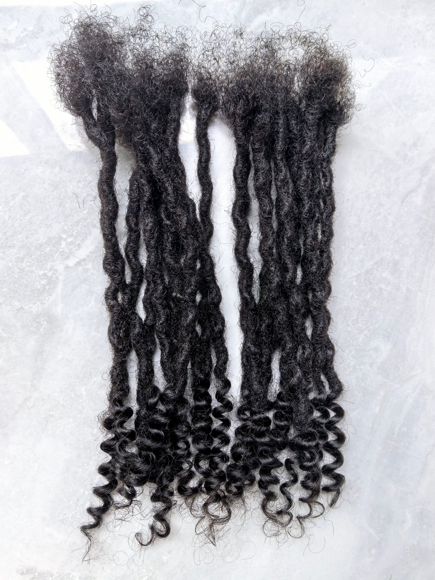 Human Hair Handmade Small 0.6cm Goddess Locs 20 Stands Per Bundle