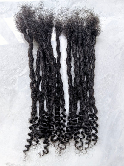 Human Hair Handmade Small 0.6cm Goddess Locs 20 Stands Per Bundle