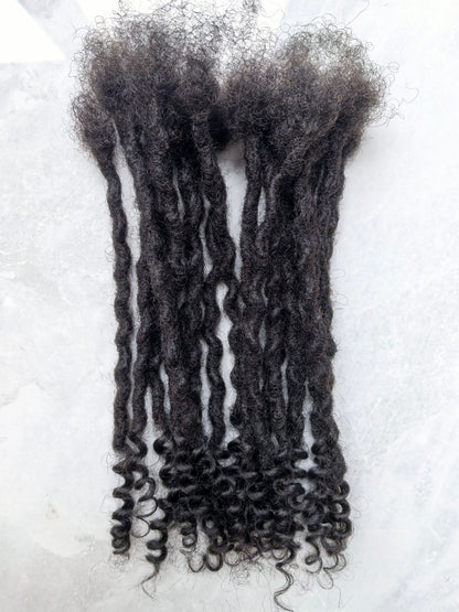 Human Hair Handmade Small 0.6cm Goddess Locs 20 Stands Per Bundle