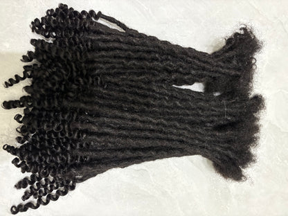 Human Hair Handmade Small 0.6cm Goddess Locs 20 Stands Per Bundle