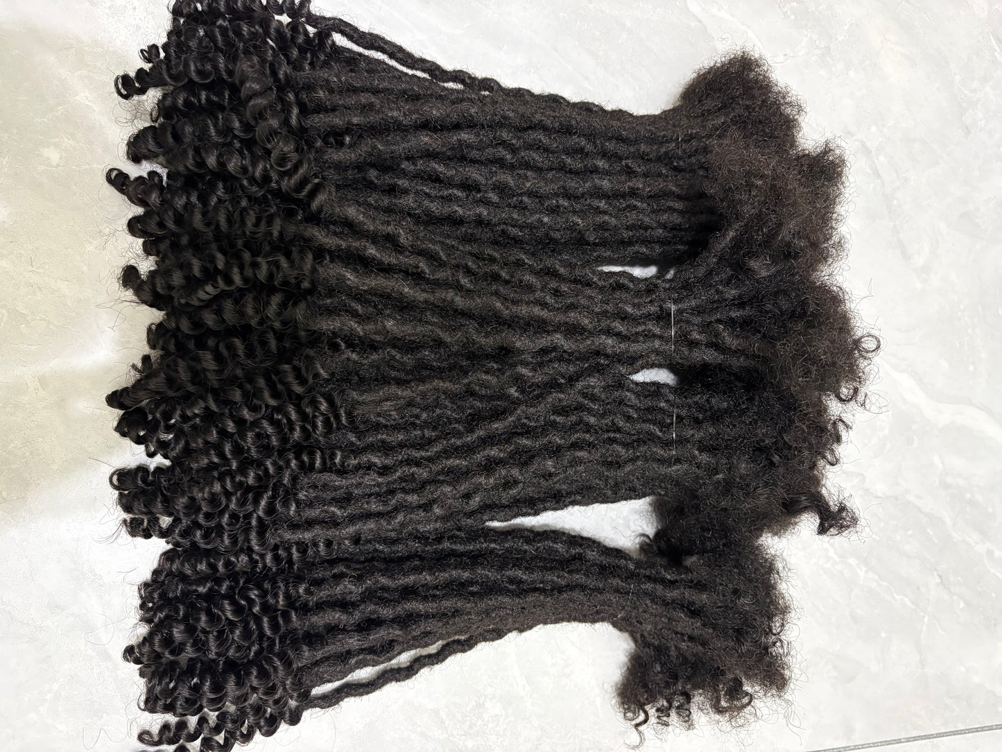 Human Hair Handmade Small 0.6cm Goddess Locs 20 Stands Per Bundle