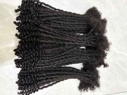 Human Hair Handmade Small 0.6cm Goddess Locs 20 Stands Per Bundle