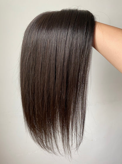 Full Hand Tied 100% Virgin Human Hair 6"x 7" Full Silk base Hair Topper for Women