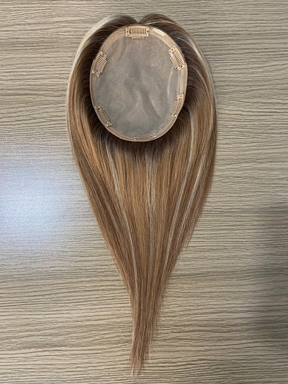 Full Hand Tied 100% Virgin Human Hair 6"x 7" Full Silk base Hair Topper for Women