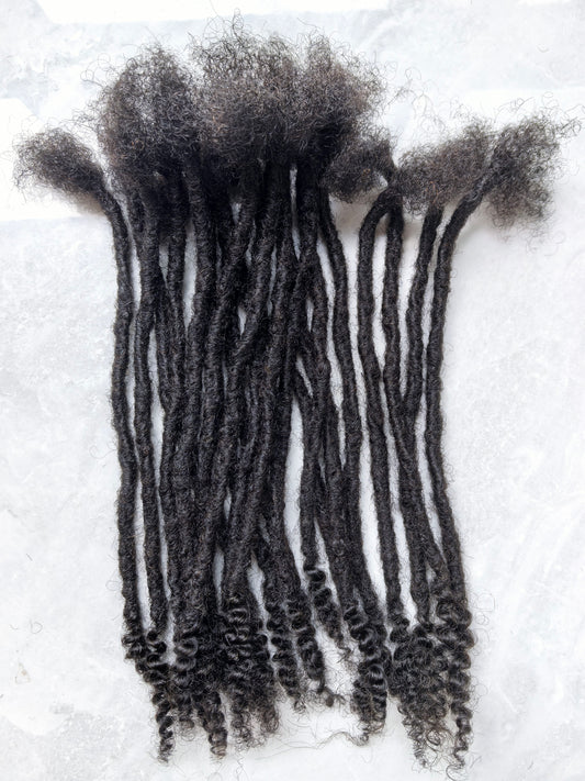 Human Hair Handmade Small 0.6cm Interlocks/Sisterlocks Curly End 20 Stands Per Bundle（副本）