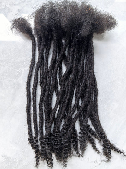 Human Hair Handmade Small 0.6cm Interlocks/Sisterlocks Curly End 20 Stands Per Bundle（副本）