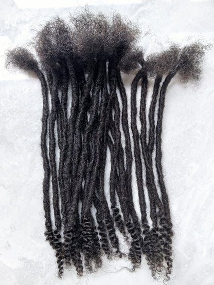 Human Hair Handmade Small 0.6cm Interlocks/Sisterlocks Curly End 20 Stands Per Bundle（副本）
