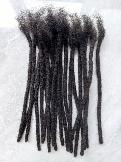 ALST LOCS™ [Regular Locs] XSmall Size (0.4cm) Handmade Human Hair Dreadlocks | Soft & Color-Friendly Loc Extensions