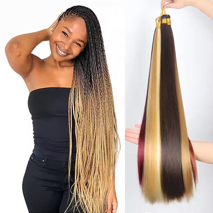 Wholesale 22 Inch 150G Silky Smooth Synthetic Bone Straight Silk Hair Braiding Hair Extension