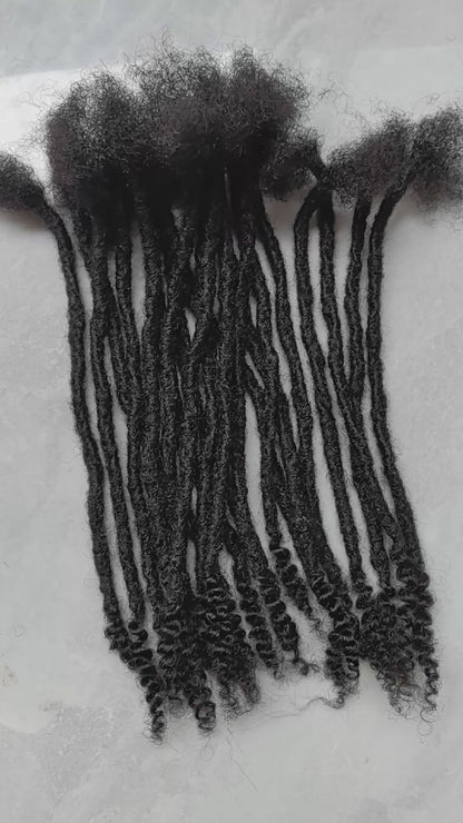 Human Hair Handmade Small 0.6cm Interlocks/Sisterlocks Curly End 20 Stands Per Bundle（副本）