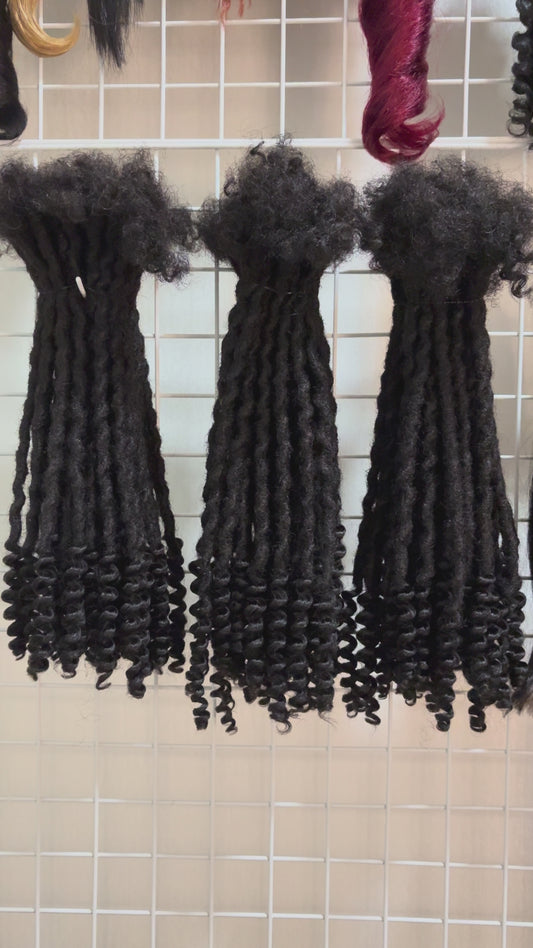 Human Hair Handmade Small 0.6cm Goddess Locs 20 Stands Per Bundle