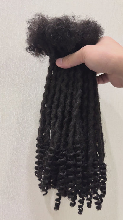 Human Hair Handmade Small 0.6cm Goddess Locs 20 Stands Per Bundle
